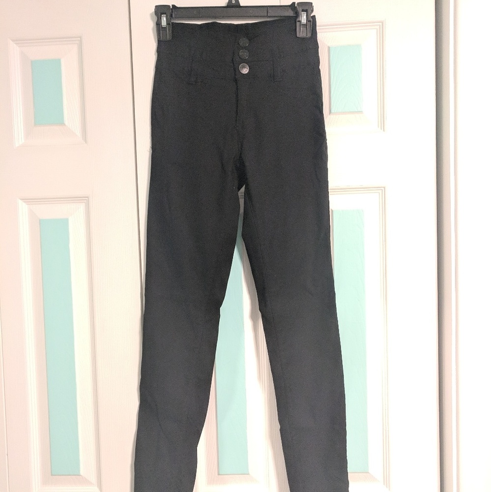 Black stretchy high waisted skinny jeggings